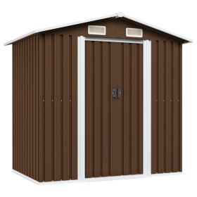 Garden Storage Shed Brown 80.3"x52"x73.2" Steel