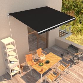 Manual Retractable Awning 157.5"x118.1" Anthracite