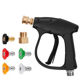 VEVOR Short Pressure Washer Gun, 4350 PSI High Power Washer Spay Gun, M22-14 Inlet & 1/4'' Outlet Hose Connector Foam Gun