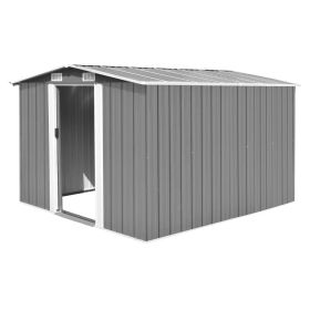 Garden Shed 101.2"x117.3"x70.1" Metal Gray