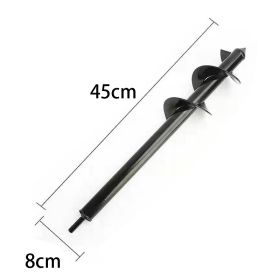 9 Size Garden Auger Drill Bit Tool Ground Drill Earth Drill Spiral Hole Digger Flower Planter Seed Planting Gardening Fence Yard (Ships From: CN, Color: 8X45cm)