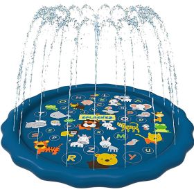 100/170 CM Children Pet Water Mat Summer Beach Inflatable Water Spray Pad Lawn Swimming Pool Mat Pet Sprinkler Outdoor Game Toy (Ships From: China, Color: 170cm Dark blue)