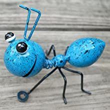 Metal Ant Shaped Ornaments Garden Yard Patio Decorations (Color: Blue)