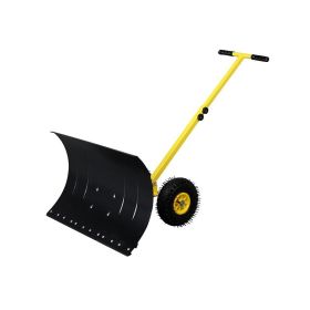 Outdoor T-Handle Snow Shovel with Wheels (Type: Style B, Color: As pic show)