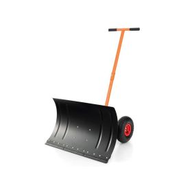 Outdoor T-Handle Snow Shovel with Wheels (Type: Style A, Color: As pic show)