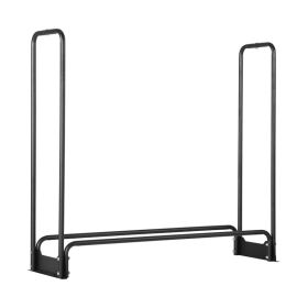 Indoor/Outdoor Small Firewood Rack with Handle (Color: Black, size: 52 x 12 x 46 inch)