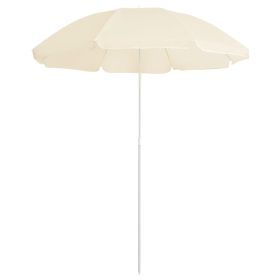 Outdoor Parasol with Steel Pole Sand 70.9" (Color: Beige)